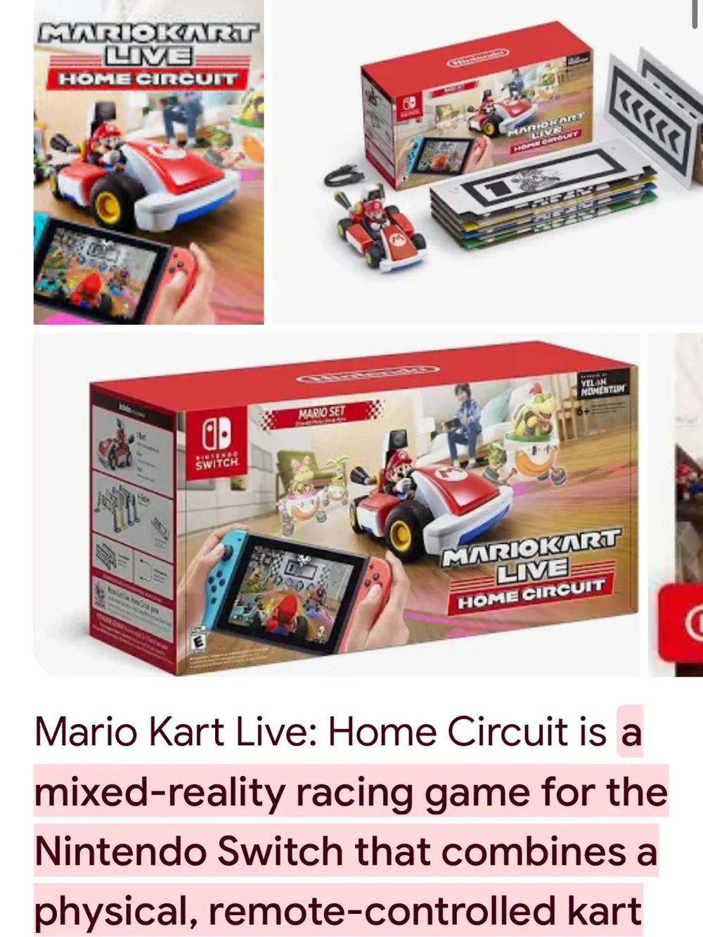 Mario Cart Live Home circuit for Nintendo switch.
